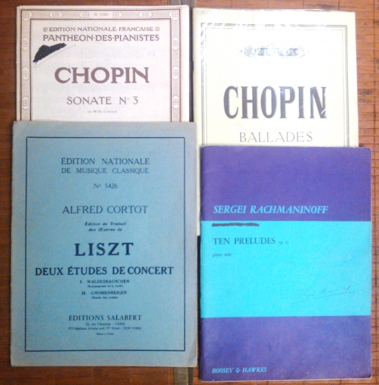 Annonce occasion, vente ou achat 'LOT Partitions CHOPIN LISZT RACHMANINOFF'
