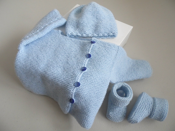 Tricot bébé, tricot laine fait main - Photo 1
