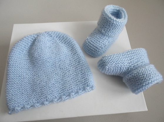 Tricot bébé, tricot laine fait main - Photo 3