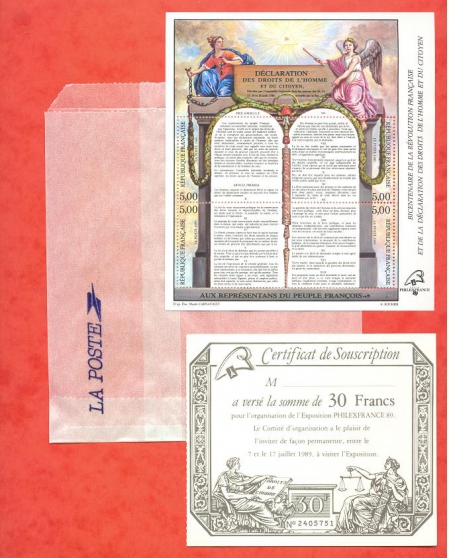Annonce occasion, vente ou achat 'BLOC PHILEXFRANCE 1989 BICENTENAIRE DE L'
