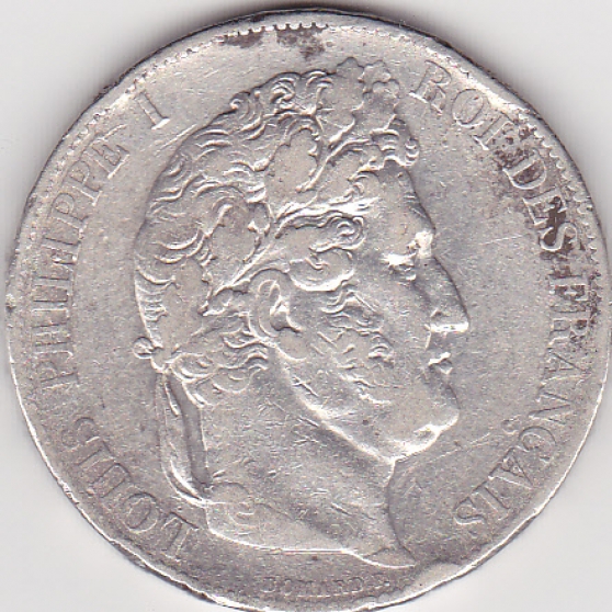 Annonce occasion, vente ou achat 'Vente 5 francs, Louis Philippe I 1845'