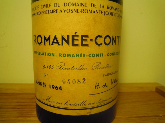 Annonce occasion, vente ou achat 'Superbe bouteille Romane Conti 1964 DRC'