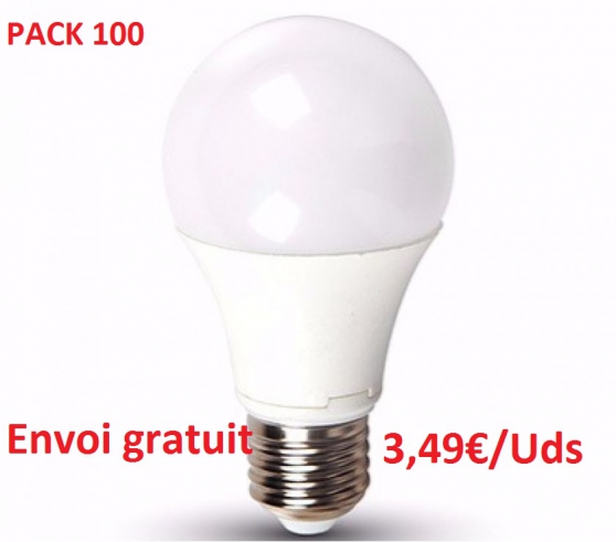 Pack 100 ampoule Led 10w=60w 810lm