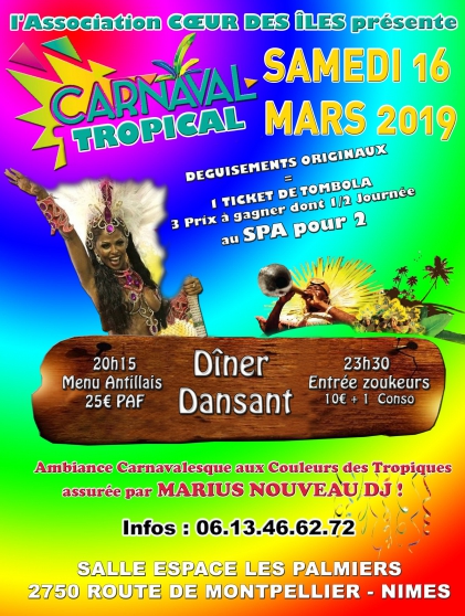 Annonce occasion, vente ou achat 'Dner dansant carnaval tropical'