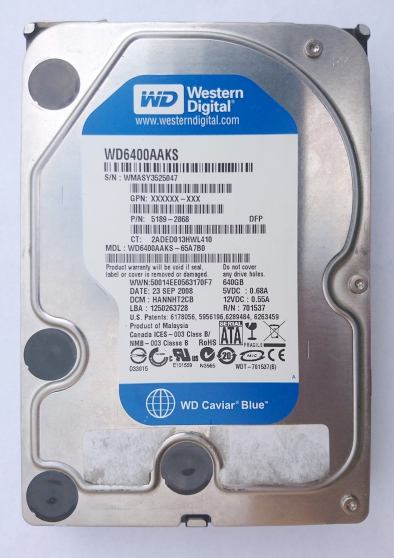HDD / disque dur 3.5" 640Gb (WD6400AAKS)
