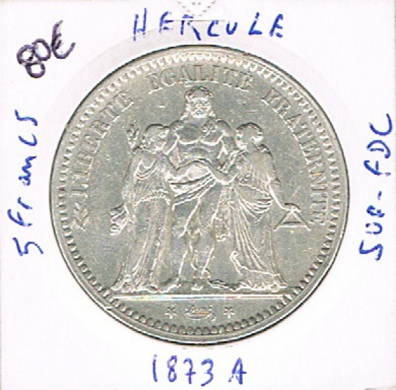 Annonce occasion, vente ou achat 'IIIme Rpublique 5 Francs Herule 1873'