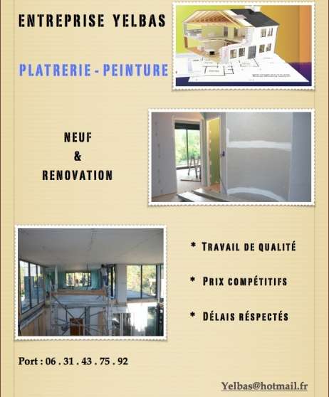 Annonce occasion, vente ou achat 'Plaquiste-Jointeur-Peinture-Revtement'