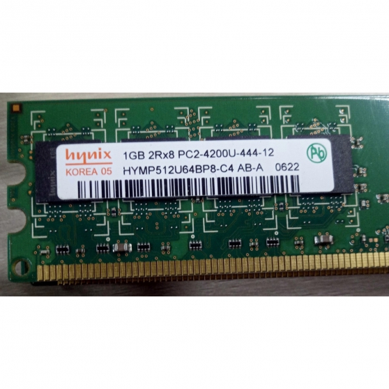 Annonce occasion, vente ou achat 'RAM HYNIX 1GB 2Rx8 PC2-4200U-444-12 HYMP'