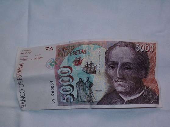 Annonce occasion, vente ou achat 'Billets de collection 5000 pesetas'