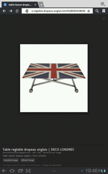 Table basse/haute avec drapeau Anglais