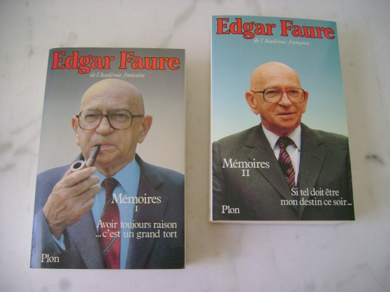 Annonce occasion, vente ou achat 'MEMOIRES d\'Edgard FAURE (2 TOMES)'