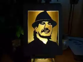 Lampe avec portrait Carlos Santana