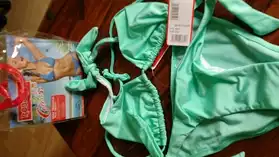 Maillot de bain bikini neuf vert tendre
