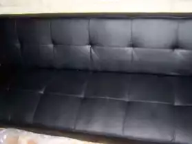 Canapé lit simili cuir