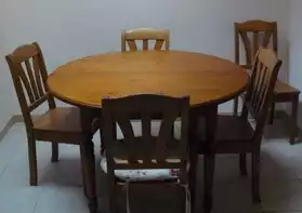 table ronde en pin