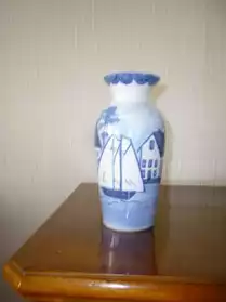 vase en céramique bleu & blanc