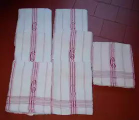 lot 7 serviettes toilette ancienne monog