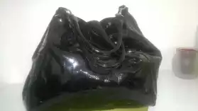 Grand sac noir imitation croco