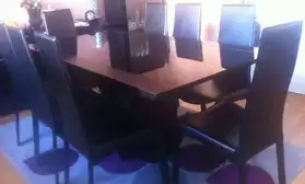 table à manger + 8 chaises en cuir