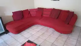 canapé d'angle rouge