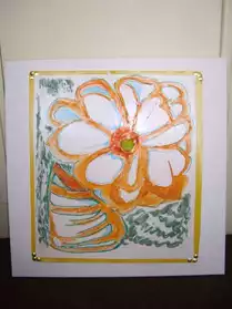 Tableau 50 x 50 "Fleur Soleil"