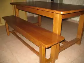 Table et banc en chêne