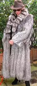 Superbe Manteau en renard argenté
