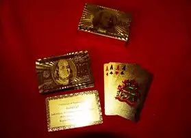 jeux 52 cartes en or 24 carats neuf