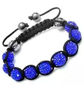 bracelet shamballa 9 boules bleu