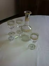 carafe à porto +3 verres cristal