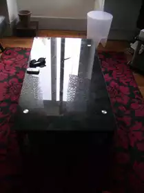 Table basse verre noir