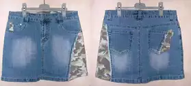 Mini jupe jeans strech militaire 40 42