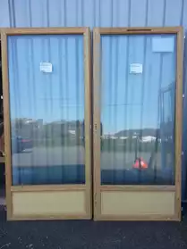 3 vantaux seuls de porte fenêtre en bois