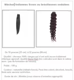 mèches cheveux, extensions indiennes