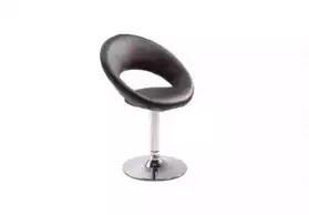 fauteuil pivotant noir cuir/chrome