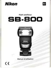 Nikon SB-800 mode d'emploi nouveau