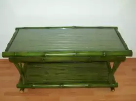 table basse en bambou plateau vitré