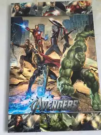 Affiche Avengers imprimée sur bloc bois