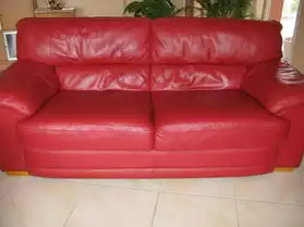 canapé cuir rouge