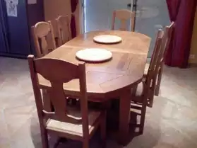 Table + 6 chaises en chêne