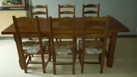 table +6 chaises bois chene