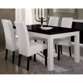 Table repas 190 blanc et noir