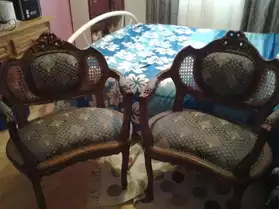 2 fauteuils rustique table salon
