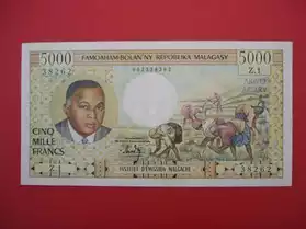 Billet 5000 francs MADAGASCAR ARIARY