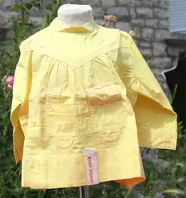 petite blouse coton jaune ANIK vintage
