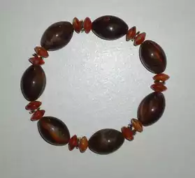 Lot revendeur 5 bracelets perles marron