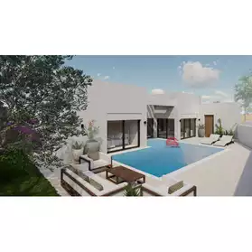 VILLA AVEC PISCINE-TITRE BLEU À DJERBA