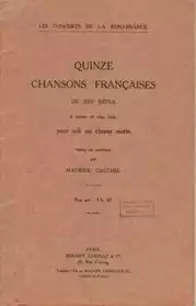 Quinze chansons françaises du XVI ème si