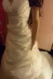 robe de mariée avec traine taffetas perl
