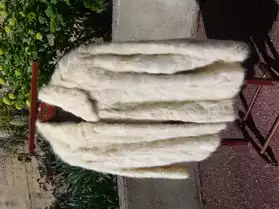 veste fourrure renard blanc argenté